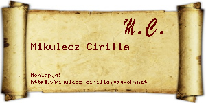 Mikulecz Cirilla névjegykártya
